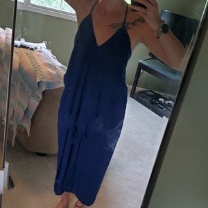 Navy drape summer dress